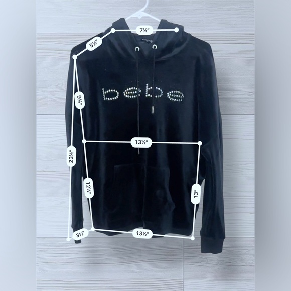 BEBE SPORT Women’s Athleisure Velour Casual Pullover Rhinestoned Hoodie - Picture 7 of 10